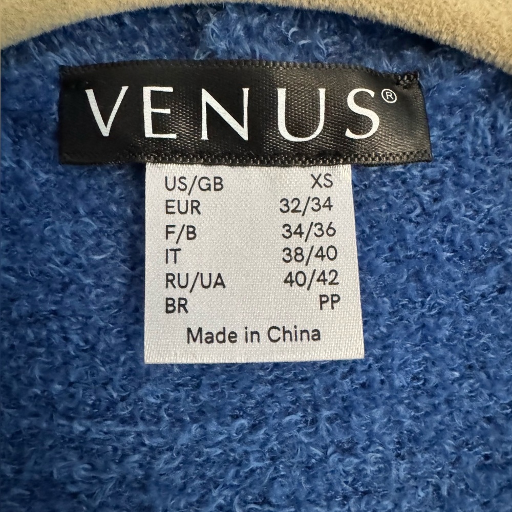 Venus Ombre Hooded Longline Open Front Cardigan Duster Pocket Sweater Blue XS - Picture 6 of 7